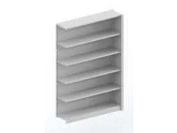 kantoorstelling aanbouwveld HxBxD 1850x1256x335mm 5 OH Stalen Ral7035