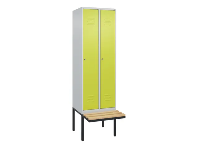 locker met bank,HxBxD 2120x600x815mm,2vak,vak B 300mm,cil.-slot