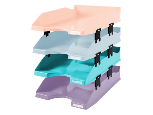 Set 4 brievenbakken COMBO pastelkleuren