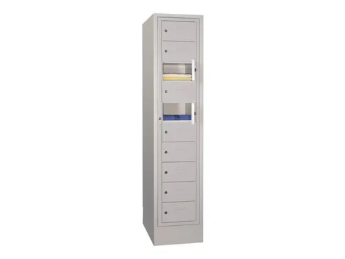 Vakken-/sorteerkast 1850x400x500 1x10 Vakken Ral7035 Front Ral7035