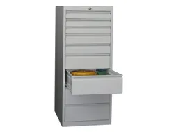 ladekast HxBxD 1200x500x600mm 9laden slot RAL7035 front RAL6011