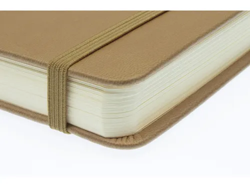Schetsboek Kangaro A4 taupe PU HC 80 vel 140gr roomwit met elastiek en
