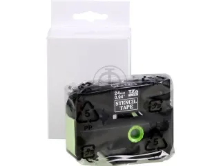STE-151 Brother P-touch 24mm zwart op transparant - 1