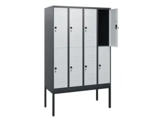 dubbeldekse locker,HxBxD 1950x1200x500mm,4x2vak.,vak B 300mm - 2