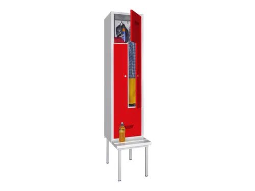Z-garderobekast,HxBxD 2100x400x800mm,vak B 400mm,RAL7035,front RAL3000