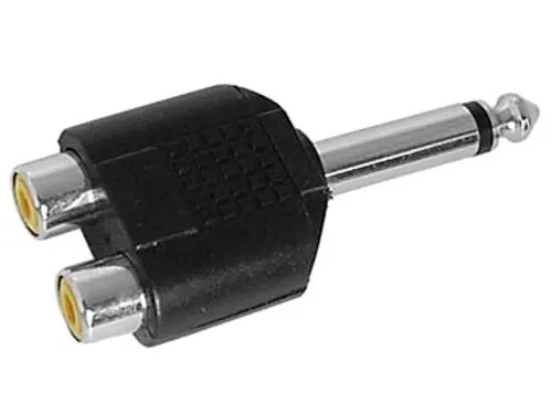 Dubbele RCA Vrouwelijk Naar Mannelijke 6.35mm Mono Jack