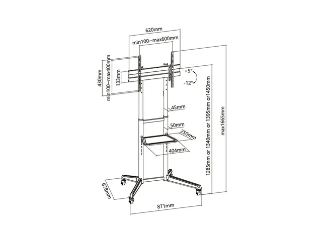 Support écran TV 37-70 inch Noir