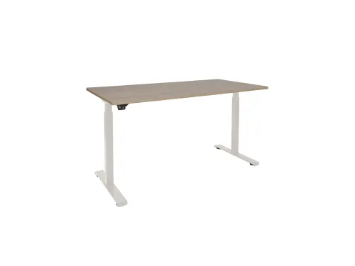 Elektrisch verstelbaar bureau 160x80cm Frame Wit Blad Robson Eiken
