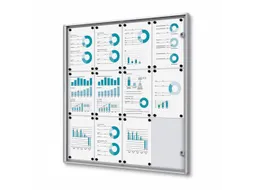 Muurvitrine Indoor Vergrendelbaar Brandwerend 12xA4 Zilver