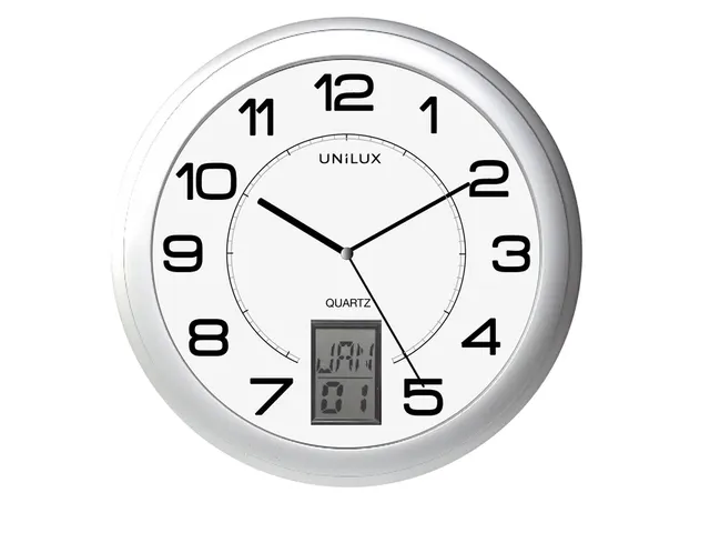 Horloge murale Unilux Instinct Ø30,5cm gris argenté/blanc