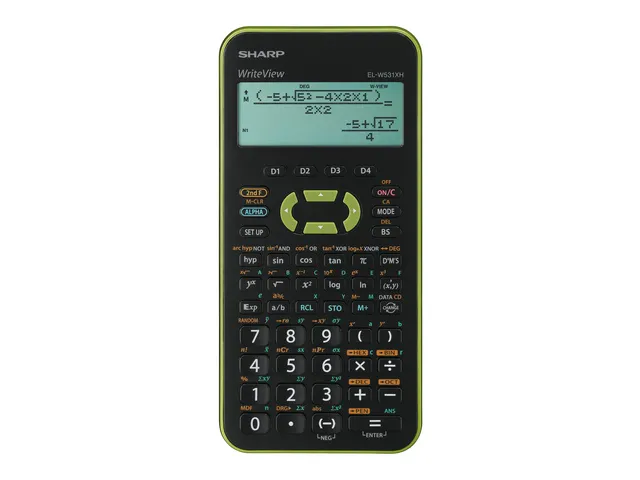 Calculator Sharp ELW531XHGR zwart-groen wetenschappelijk write view