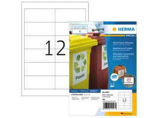 HERMA 4597 Weerbestendige Inkjet-etiketten A4 97x42,3mm wit 480 stuks - 1