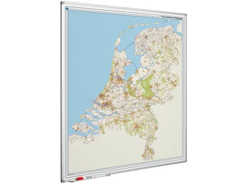 Landkaart Bord 130x110 Softline Profiel 8mm Nederland Postcode