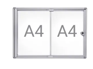 Binnenvitrine wand MAULextraslim whiteboard 2xA4 met slot - 1