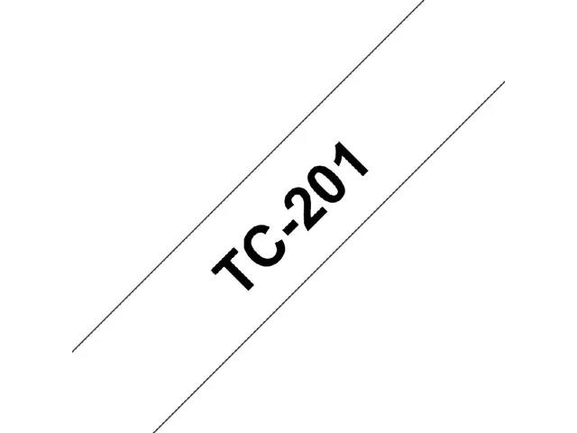 Ruban de lettrage Brother P-Touch TC-201 standard 12mm noir sur blanc