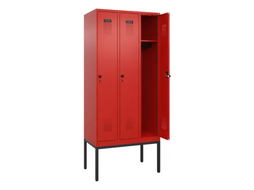 locker,HxBxD 2120x900x500mm,3vak,vak B 300mm,draaigrendel