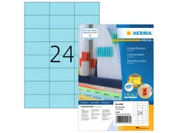 HERMA 4408 Gekleurde etiketten A4 70x37mm Blauw 2400 stuks