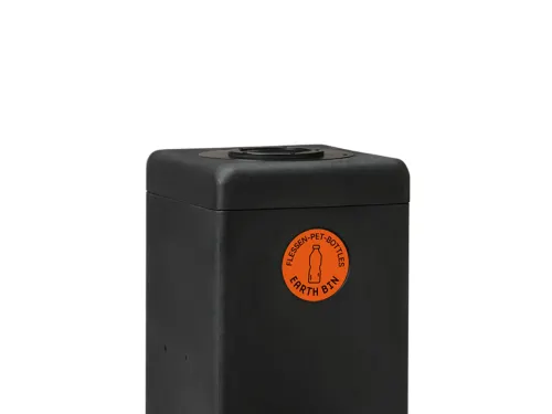 Afvalbak met rozet 90 liter EarthBin zwart oranje
