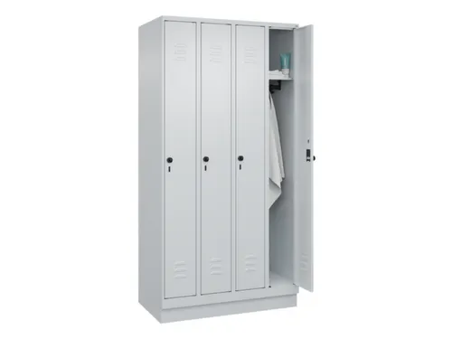 locker,HxBxD 1950x1000x500mm,4vak,vak B 250mm,draaigrendel,sokkel