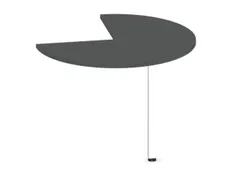 aanbouwtafel,i.h.v.,HxØ 720-840x1000mm,driekwartrond,MS-donkergrijs