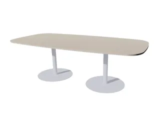 Linesto vergadertafel 240x120 deens ovaal lichtgrijs 25mm alu - 1