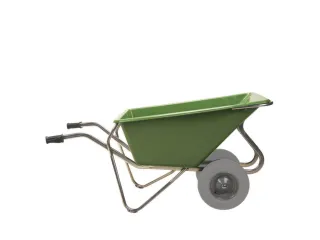 aluminium kruiwagen,160l,HxBxD 800x715x1630mm,PP-bak,groen,aluminium - 2