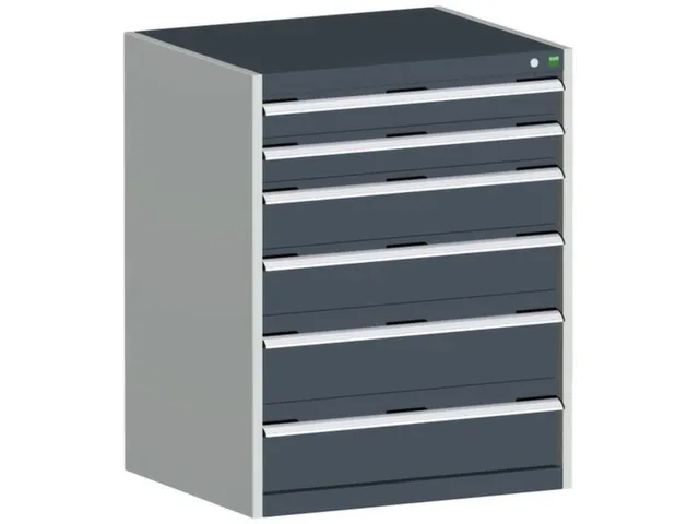 ladekast HxBxD 1000x800x750mm 6laden romp RAL7035 front RAL7016