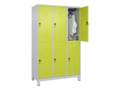 dubbeldekse locker,HxBxD 1950x1200x500mm,3x2vak.,vak B 400mm