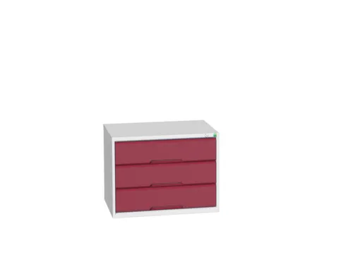 ladekast HxBxD 600x800x550mm 3laden romp RAL7035 front RAL3004