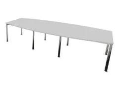 vergadertafel,HxBxD 740x3200x1400mm,vatvormig,MP-lichtgrijs