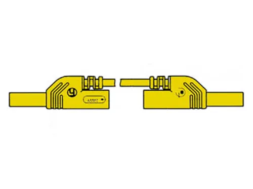 Spuitgegoten meetsnoer met contactbeveiliging 4mm 50cm geel