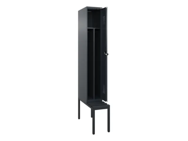 locker met bank,voor scheiding van kleding,HxBxD 2120x300x815mm,1vak