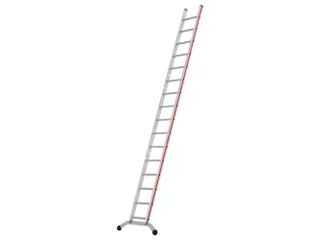 ladder,eenzijdig,16,verstevigde treden,balk L 4,22m,aluminium - 1