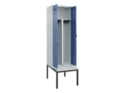 PBM-locker met bank,HxBxD 2120x600x815mm,2vak,vak B 300mm,draaigrendel