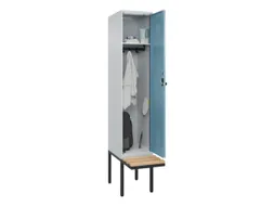 locker met bank,HxBxD 2120x400x815mm,1vak,vak B 400mm,draaigrendel
