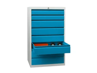 ladekast 1200x500x600mm 8laden cilinderslot RAL7035 front RAL5012 - 1