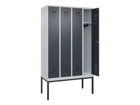locker,HxBxD 2120x1200x500mm,4vak,vak B 300mm,cil.-slot,voetonderstel