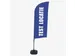 Promotievlag Alu Wind complete set "TEST LOCATIE" Blauw