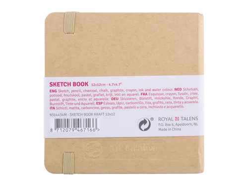 Schetsboek Talens Art Creation 80 witte vellen 140gr 120x120mm kraft