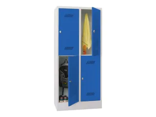 dubbeldekse locker,HxBxD 1850x800x500mm,2x2vak.,RAL7035,front RAL5010 - 2