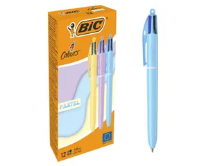 Balpen Bic 4-kleuren M pastel assorti - 1
