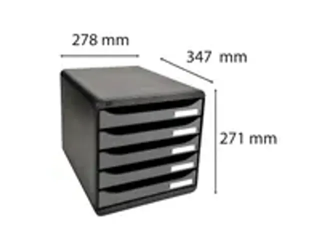 OUTLET Ladenbox A4+ Big-box Plus Classic 5 Laden Zwart Grijs
