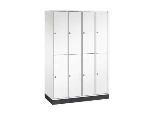Dubbeldekse garderobekast,HxBxD 1950x1220x500mm,4x2vak.,vak B 260mm