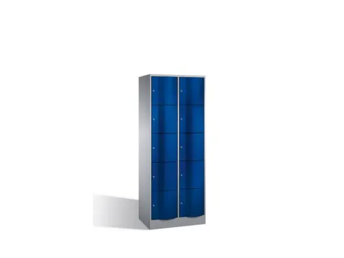 lockerkast,HxBxD 1950x770x640mm,2x5vakken,romp RAL7035,front RAL5010