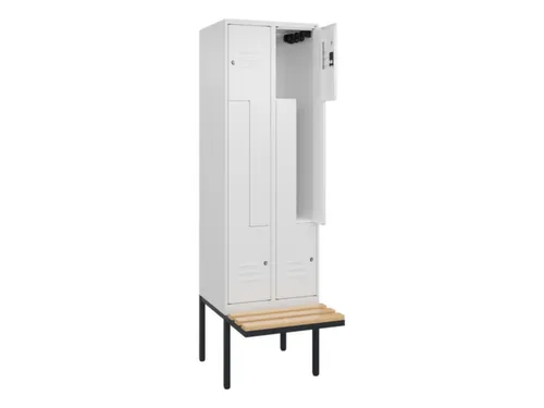 Z-garderobekast,HxBxD 2120x600x815mm,2vak,vak B 300mm,cil.-slot