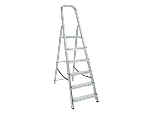 aluminium beugelladder eenzijdig 6treden stand H 1 21m aluminium