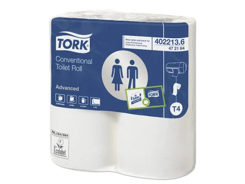 Toiletpapier Tork 472168 T4 Advanced 2-laags 400 vel wit