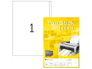 Etiketten universele labels A4 permanent 200x297mm Wit 100 stuks - 1