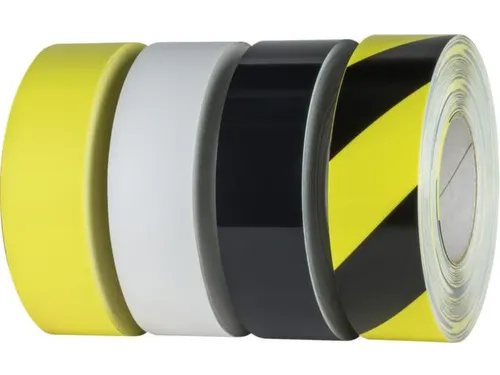 vloermarkeertape,PVC,geel/zwart,band LxB 33mx100mm