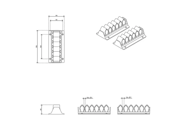 Kabelmanagement Addit kabelgolf set van 2 Wit